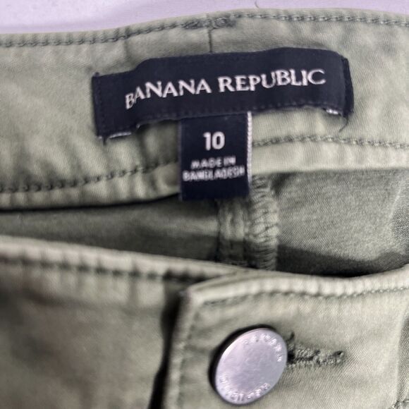 BANANA REPUBLIC Sloan Mid Rise Cargo Utility Stretch Ankle Chino Olive Green 10 - Picture 10 of 10
